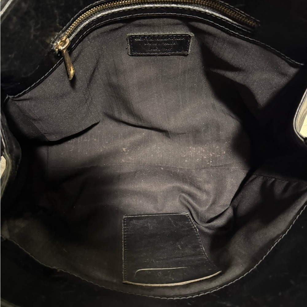 Gently Used Italian Black Leather Handbag - Picture 6 of 8